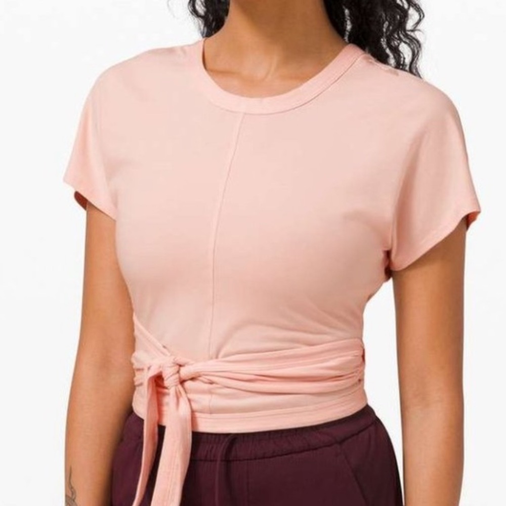 lululemon athletica Blush Pink Tie Front Tee